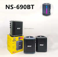 Enceinte portable Bluetooth ELETREE NS-690BT avec lumière RVB colorée, radio FM, lecteur USB/TF, rechargeable, pour fêtes en extérieur, enceinte sans fil