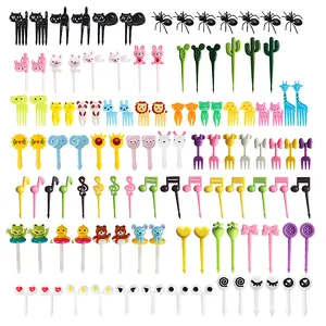 Kids Fruit Forks Cartoon Food Fruits Picks Mini Dessert Forks Lunch Box Accessories Fruit Fork