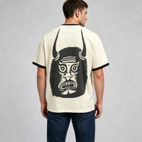 T-shirts décontractés pour hommes en tissu 100% coton de 220 grammes, impression numérique streetwear, couleurs contrastées, manches courtes, coupe oversize