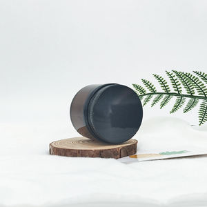 Pot en coton en verre ambré de 50/60/100/150/200ml avec bouchon en métal noir pour le stockage des aliments Haricots Lotion cosmétique Pommades Crèmes - Product Image 4