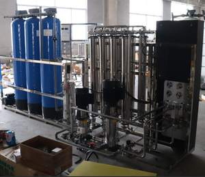 Système d'osmose inverse industriel à double étage 1000 LPH, machine de traitement de l'eau RO en acier inoxydable 304/316 - Product Image 3