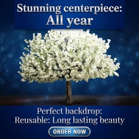 Arbre artificiel à fleurs de cerisier personnalisé de 350 cm de hauteur, tronc en fibre de verre, fleurs en soie, écologique, durable, décoration intérieure