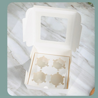 Boîtes d'emballage en gros pour tartelettes de desserts cuits - Boîtes d'emballage individuelles pour pâtisseries de type muffin - 4 ou 6 pièces.