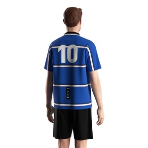 Maillot de football à col polo en V, conçu avec une construction respirante et à séchage rapide, et options de logo personnalisé pour les matchs de ligue - Product Image 4