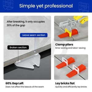 YIDE Modern 1.0mm Tile Leveling Spacer Clip Ultra Thin 0.8mm Base <strong>Plate</strong> <strong>Leveler</strong> for Seamless Low Profile Tile Installation - Product Image 2