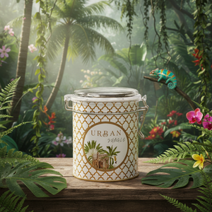 90x110 mm <b>round</b> Metal Storage <b>Box</b> Wire Clasp Transparent Lid Tropical Jungle Pattern-a Lush Paradise Nature Wildlife Made Iron - Product Image 3