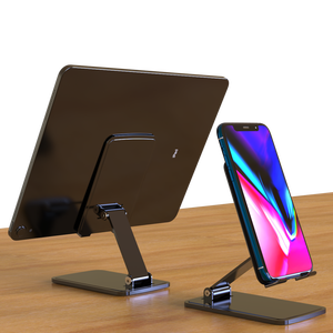 Leyi Réglable Portable En Acier Inoxydable De Bureau Téléphone Portable <span class=keywords><strong>Tablette</strong></span> Support Pliant Plat Stable Mobile Téléphone Support pour iphone iPad - Product Image 1