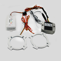 Nouveaux feux de position LED en forme de X Halo Angel Eyes RGBW avec effet de poursuite de couleur, contrôlés par application BT universelle KIMH