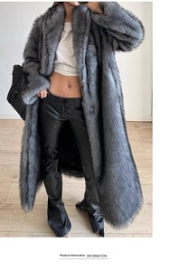 Cappotto <span class=keywords><strong>Trench</strong></span> Vintage Lungo e Spesso da <span class=keywords><strong>Donna</strong></span>, Eco-Friendly, Taglie Forti, 100% Poliestere, Pelliccia Sintetica, Nuovo Stile, Top di Gamma - Product Image 6