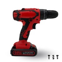 Perceuse à percussion miniature sans fil 21V 2.0Ah avec 2 batteries, perceuse-visseuse pour percer les murs en briques