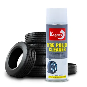 Espuma de aerosol de alta brillo para el cuidado del coche, limpiador de neumáticos a base de agua, pulverizador de pulido de neumáticos con cera de silicona brillante negra