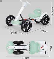 Go-Kart Eléctrico para Niños sin Instalación, Vehículo de Cuatro Ruedas Plegable, Puede Transportar Personas, Coche de Juguete Portátil para Niños