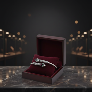 925 Sterling <b>Silver</b> Antique Finish Kada <b>Bangle</b> for Women Adjustable Zircon Stone Classic Ethnic <b>Bracelet</b> Women - Product Image 3