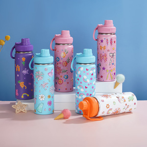 <span class=keywords><strong>Bouteille</strong></span> d'eau isotherme portable en acier inoxydable à double paroi pour enfants, idéale pour l'école, le sport, les filles et les garçons, les voyages en extérieur - Product Image 1