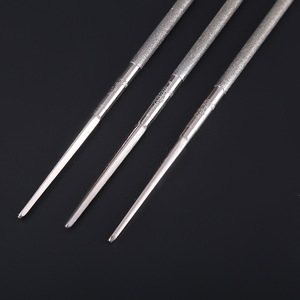 Lot de 3 limes à chaîne diamantées 100 mm pour affûtage de précision des chaînes de scie en carbure, outils <span class=keywords><strong>d</strong></span>'entretien pour scies électriques en acier trempé - Product Image 2