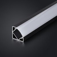 Accessoires de profilés LED en aluminium pour coins à 45 degrés, diffuseur de canal LED, éclairage LED d'angle mur-plafond