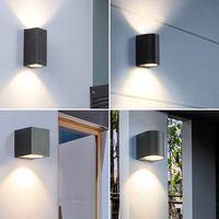 Extérieur Étanche Double Tête Applique LED Lumière Base En Aluminium Extérieur Cour Rue Lampe Mur Lavage Escalier En Gros