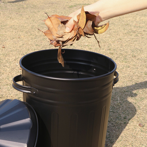 Poubelle à déchets alimentaires mini noire de 15 L de bonne qualité, poubelle à compost droite de 2 gallons, poubelle en acier galvanisé - Product Image 3