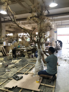 Benvenuto al centro commerciale decorativo pino in legno massello intaglio albero eco-friendly albero simulato per auto arredamento interno - Product Image 3