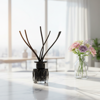 Bouteille diffuseur en verre Tawny Fresher Smart 160 Caps, col carré moderne, imprimé promotionnel, avec grand bouchon diffuseur