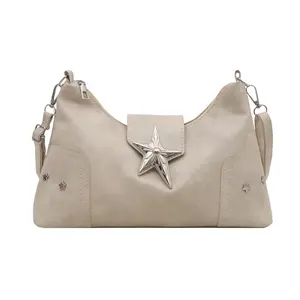 Bolso Hombro Estilo Punk Diseño Estrella para Mujer, Casual Y2k Genial, Bolso Bandolera de PU para Chicas, Bolsos de Mano y para Teléfono Bajo el Brazo - Product Image 6