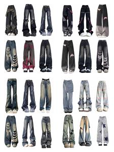 Jeans en denim pour <span class=keywords><strong>femme</strong></span>, taille haute, coupe droite, coupe modeste, 100% coton, coupe-vent, imperméable, léger, pour usage décontracté, modèle aléatoire, neuf - Product Image 4