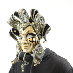 Topeng Venetian Jester Plastik Berkualitas Tinggi untuk Pesta Topeng Kostum Pesta Venesia Halloween Dekorasi DIY - Product Image 3