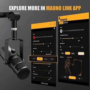 Microphone dynamique USB/XLR MAONO PD400X <span class=keywords><strong>avec</strong></span> égaliseur logiciel pour podcast, jeux, cartes son et packs de casques - Product Image 2