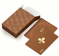 Cartes à jouer en PVC personnalisées de haute qualité, imperméables, or et noir, en vrac, en papier
