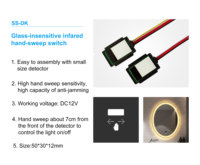 Cermin LED Pintar DC12V 5A 60W dengan Sensor Sentuh Manual dan Sakelar Pemindaian, Jangkauan Sensor 50CM-120CM, Bersertifikasi CE/ROSH