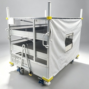 <span class=keywords><strong>Chariot</strong></span> de rangement multi-niveaux réglable à 3 niveaux pour entrepôt, avec barres de rangement et roues métalliques - Product Image 6