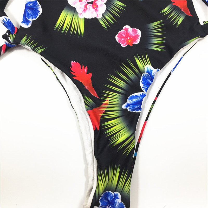 One-piece swimsuit flora printed swimsuit custom swimwear sexy bikini