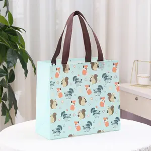 Customized Reusable Fabric Nonwoven Grocery Shopping Bags Gold Gift Bags Non Woven Shopping Tote Bags With Custom Printed Logo