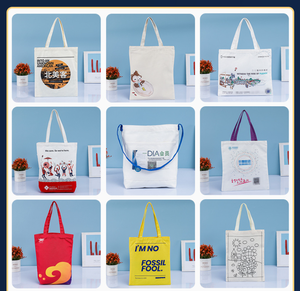 Promotietas strandtas voor dames, blanco herbruikbare boodschappentas van katoenen canvas, reclametas - Product Image 5