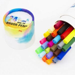 Juego de 24 Rotuladores de Doble Punta con Tinta a Base de Agua, No Tóxicos, con Empaque en Tubo de Papel - Product Image 5