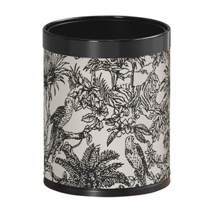 Double Layer Round Trash Can 10L Black Forest Style Cylindrical Indoor Waste <b>Bin</b> For Living Room Bedroom Office Home Use No <b>Lid</b> - Product Image 2