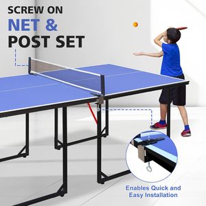 Iunnds xách tay ping pong bảng có thể gập lại 6ft Midsize Bảng bóng bàn thiết lập cho trong nhà ngoài trời Trò chơi lắp ráp nhanh chóng - Product Image 4