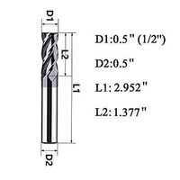 Jeu de fraises carrées en carbure de tungstène 1/2'' pour routeur CNC, revêtement AlTiN, OEM RUIMENG