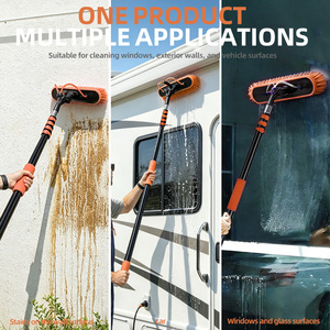 Brosse de nettoyage de fenêtres en aluminium écologique <span class=keywords><strong>pour</strong></span> panneaux solaires, avec perche télescopique à alimentation en eau, vente en gros d'usine - Product Image 2