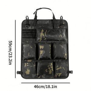 Organizador de Asiento Trasero de Nylon Desmontable y Resistente, Bolsa de Almacenamiento Impermeable de Oxford para Asiento Trasero de Coche, Estilo Simple, Estuche de Uso Especial - Product Image 4