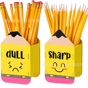 Cross-border <b>wooden</b> cartoon pencil holder, classroom <b>desk</b>, colorful <b>solid</b> wood pencil holder, pencil sharpener, storage box - Product Image 5
