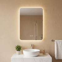 Espejo de Baño Moderno Cuadrado Inteligente con Retroiluminación LED Ecológica, Función Antivaho, Control Táctil Impermeable para Uso en Hoteles y Hogares