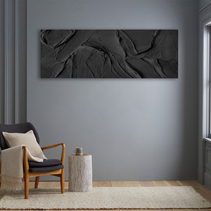 Hiện đại lớn màu đen và trắng trừu tượng 3D kết cấu thủ công sơn dầu tường nghệ thuật hình ảnh trang trí phòng nhà - Product Image 5