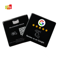 Étiquette d'autocollant époxy NFC étanche personnalisée Carte de menu de table RFID Code QR modifiable Carte époxy 13.56 MHz NFC Google Review