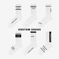 Chaussettes de sport personnalisées pour hommes, chaussettes de course, streetwear, cyclisme, design de logo personnalisé, chaussettes de sport en coton tendance