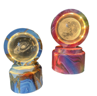 Support de lampe LED rotatif en plastique pour boule de cristal, rechargeable par USB, intensité réglable, veilleuse minimaliste pour chambre à coucher, changeant de couleur RGB