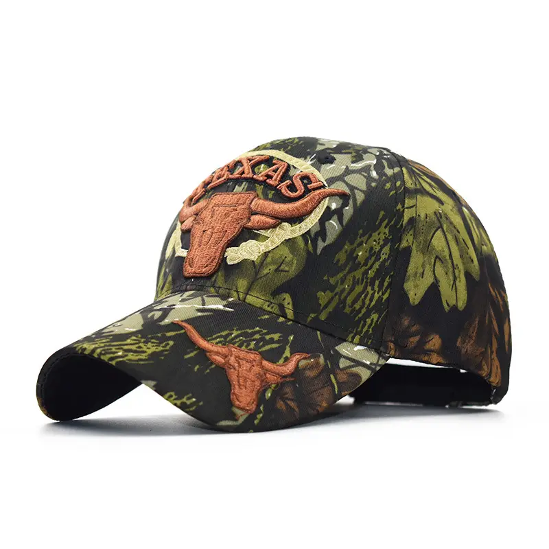 WoZhen Wholesale Outdoor Jungle Woodland Hats Patch Logo Men Camouflage Caps Baseball Cap