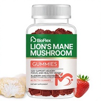 Gummies aux champignons Lion's Mane saveur myrtille et fraise 500mg par gomme 60 unités Végétaliennes pour adultes