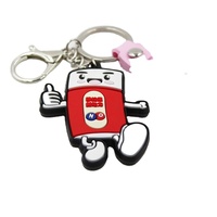 Porte-clés en alliage de zinc personnalisé de haute qualité, léger, en émail doux, avec dessin animé