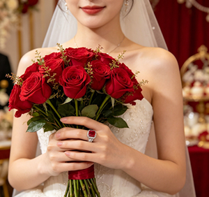 แหวนเงินแท้ 925 ประดับทับทิมเพาะเลี้ยง ดีไซน์ซ้อนกันได้ สวยหรูทันสมัย เหมาะสำหรับขอแต่งงาน งานหมั้น ใช้ในชีวิตประจำวัน ของขวัญวันหยุดสำหรับสาวๆ เซอร์ไพรส์ L - Product Image 6